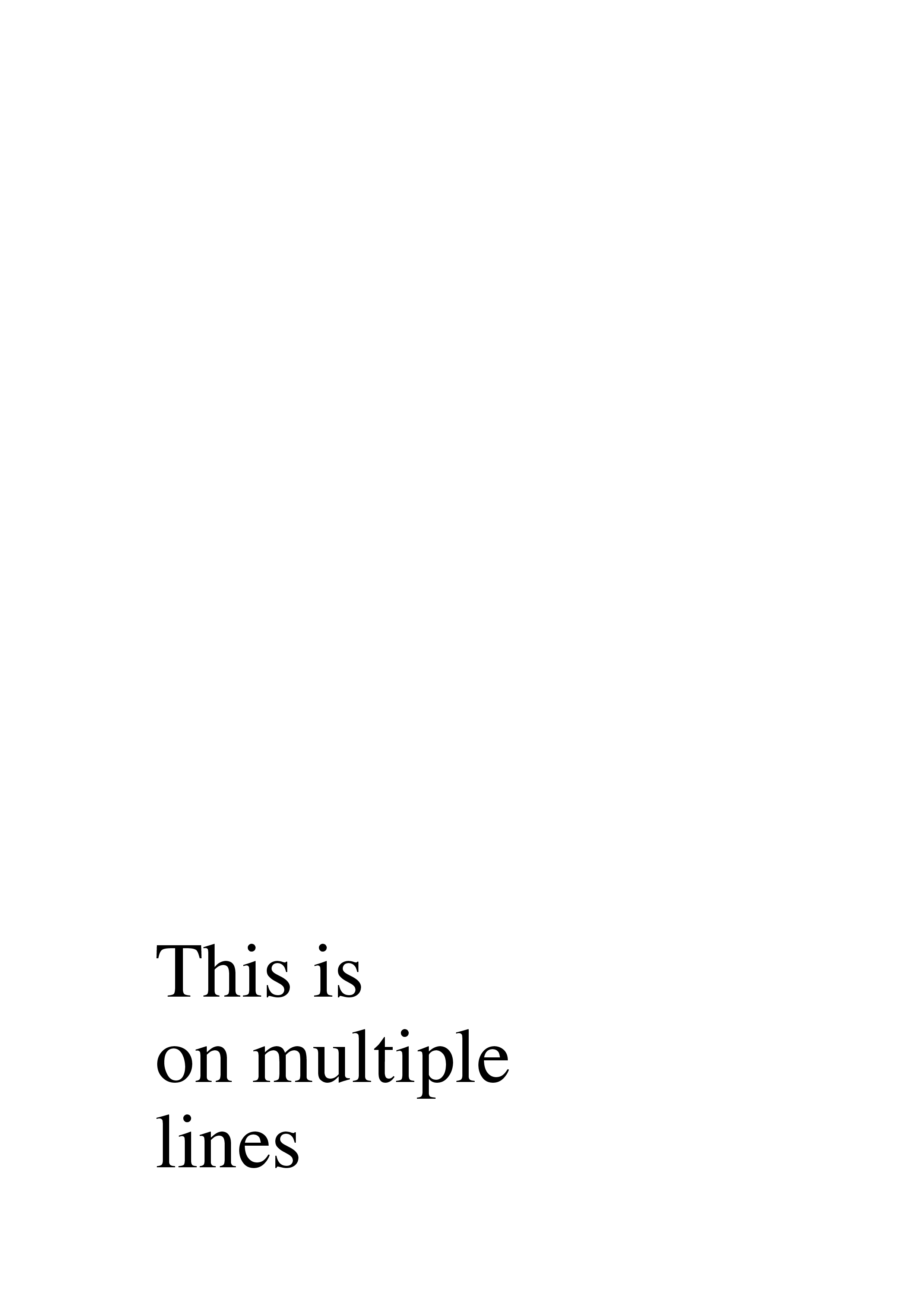 Text on multiple lines